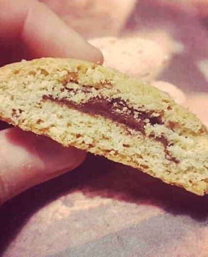 Biscuits with cocoa & hazelnut hearts