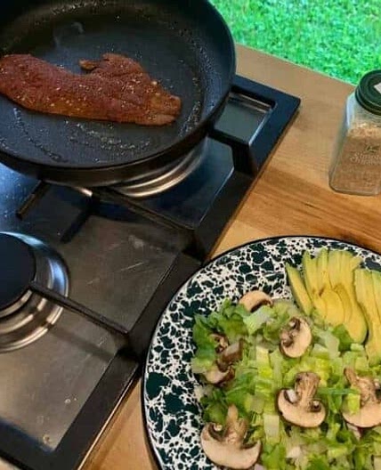 Blackened Crappie salad