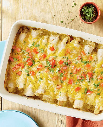 Creamy Green Chile Chicken Enchiladas