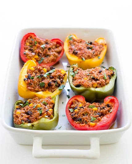 Mexican Quinoa and Turkey Stuffed Peppers