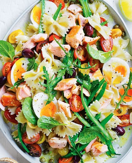 Salmon nicoise pasta salad recipe
