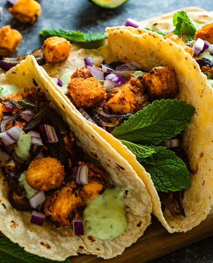 Tofu Tacos with Cilantro Sauce