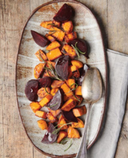 Roasted Sweet Potatoes and Beets with Rosemary