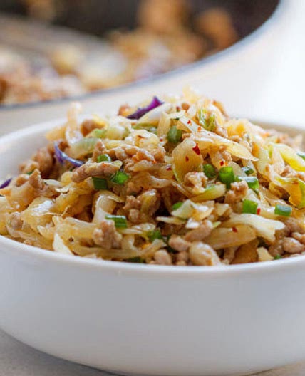 Egg Roll Bowls with Chicken and Cabbage