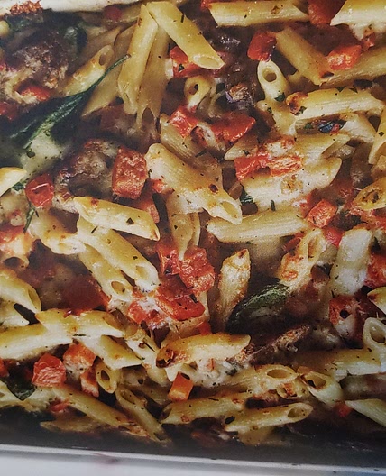 Baked Penne with Sausage, Spinach