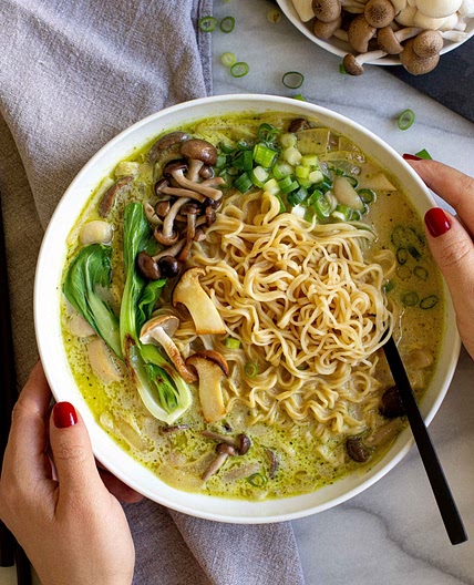 Mushroom Miso Ramen Noodle Soup