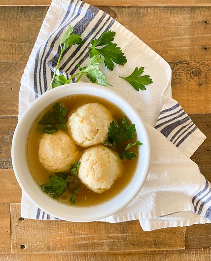 my traditional matzo ball soup