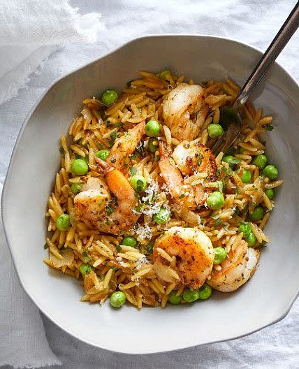 Toasted Orzo Skillet with Shrimp