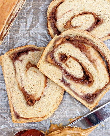 Peanut Butter and Jelly Swirl Bread