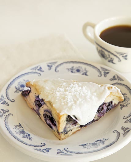 Blueberry Scones with Vanilla Icing