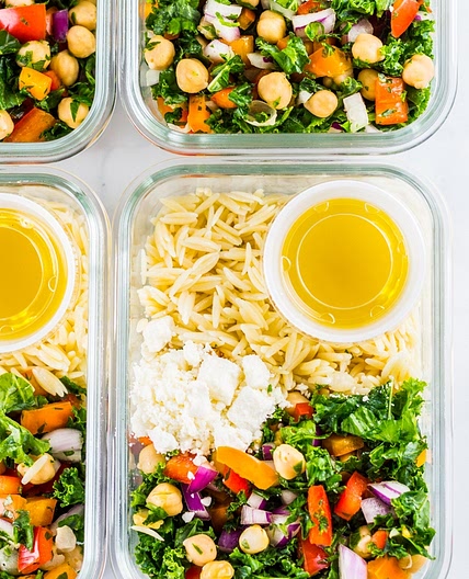 Chickpea Orzo Salad for Meal Prep Lunches