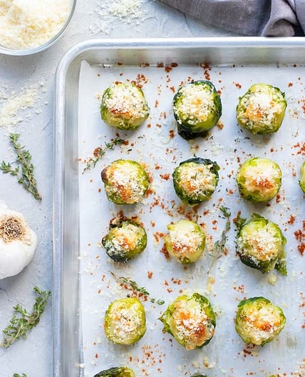 Garlic Parmesan Smashed Brussel Sprouts 