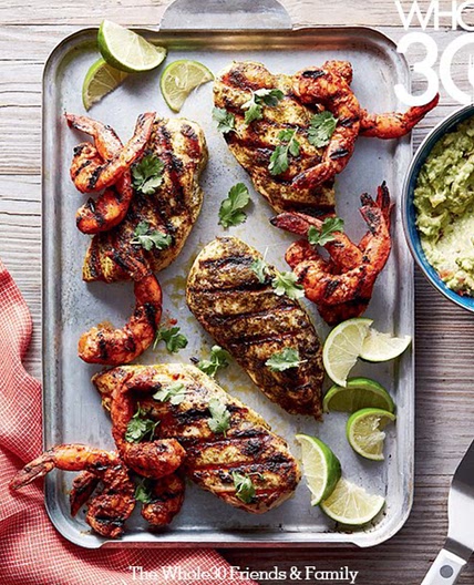 Grilled Cilantro Chicken and Shrimp 