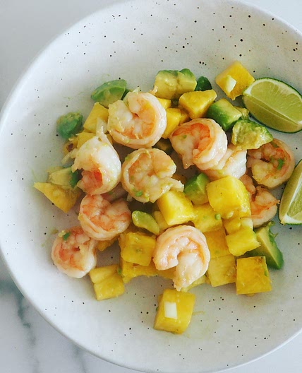 Shrimp With Mango Avocado Salsa