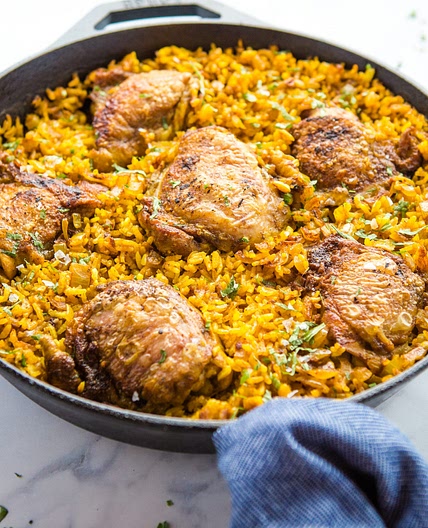 Easy One Pan Chicken with Turmeric Rice