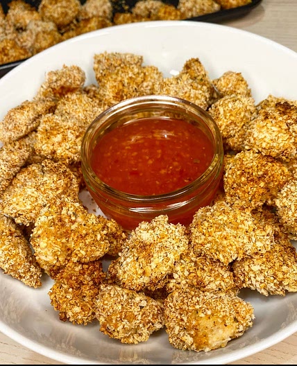 Healthier Baked Popcorn Chicken