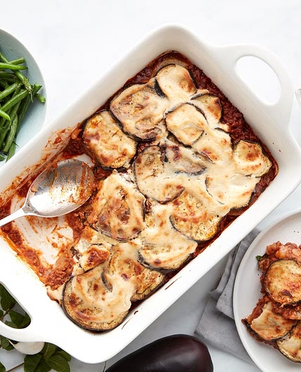 MC - Lamb moussaka with minted green beans