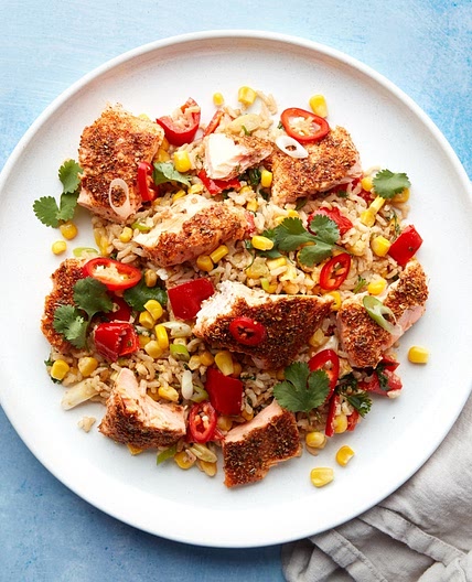 MC - Mexican rubbed salmon, coconut & lime rice