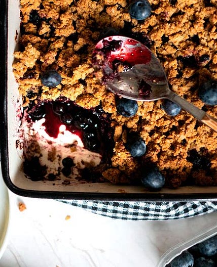 Crumble de arándanos