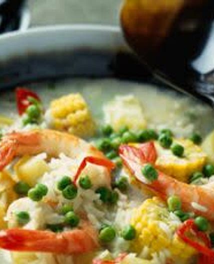 Soupe de gambas au mais