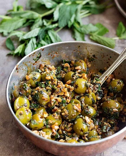 Marinated Olives with Walnuts