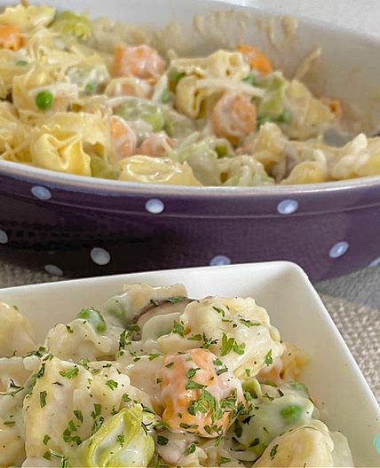 (Freezer Meals) Baked Tortellini Alfredo