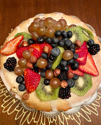 Coconut Cake with Fresh Fruit