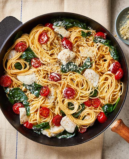 G - 10-Min Creamy Haddock Florentine Spaghetti