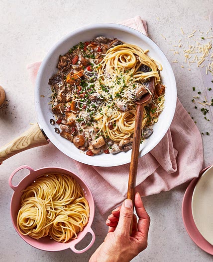 G - 10-Min Pancetta & Mushroom Alfredo