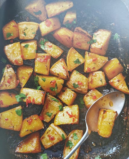 Honey-roasted swede with chilli