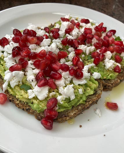 ‘Feta’ & Pomegranate Avo Toast 