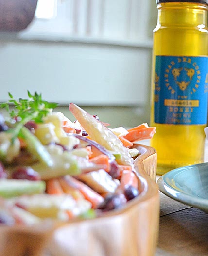 Carrot-Apple Slaw with Acacia Honey and Orange Juice Vinaigrette