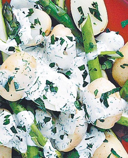 Potato and asparagus salad