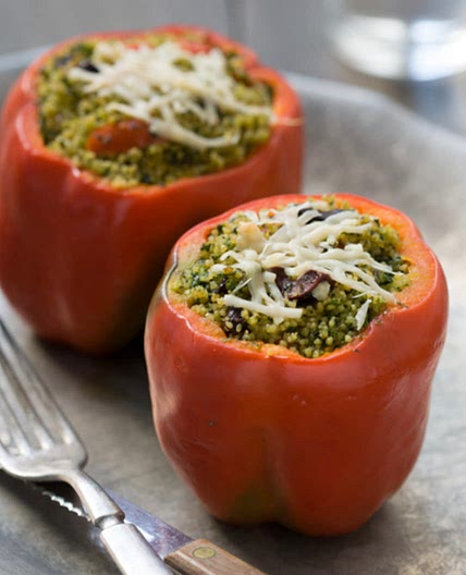 Pesto Chicken Stuffed Peppers