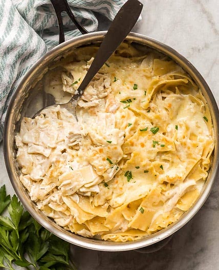 White Chicken Skillet Lasagna