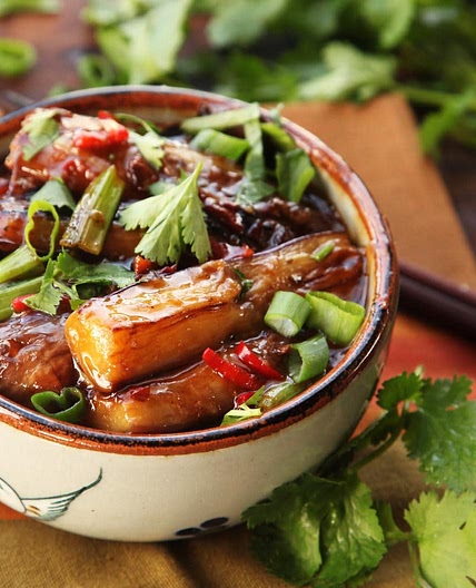 Eggplant Sichuan-Style Braised With Pickled Chilies and Garlic (Yu Xiang Qie Zi)