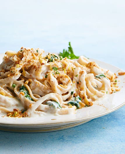 Vegan Cauliflower Fettuccine Alfredo with Kale