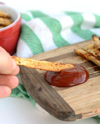 Chili Garlic Baked Parsnip Fries