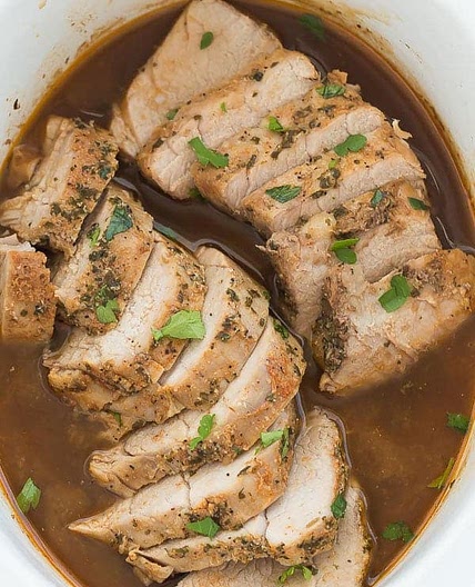 Slow Cooker Pork Tenderloin with Honey Balsamic Glaze