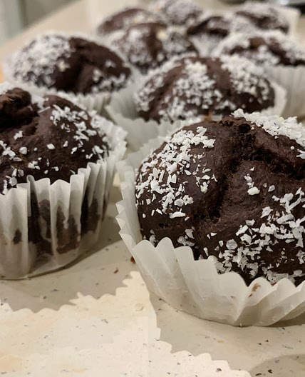 Banana chocolate muffins (no sugar added)
