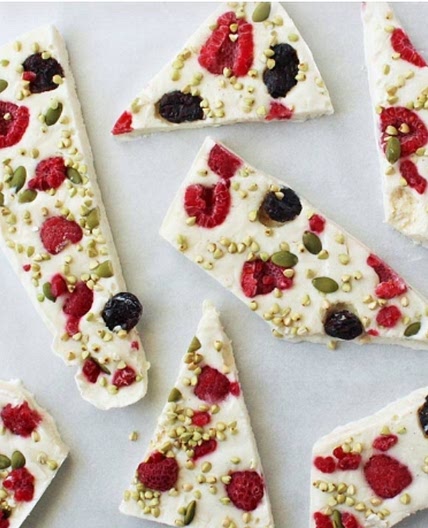 Tahini, Yogurt & Raspberry Bark