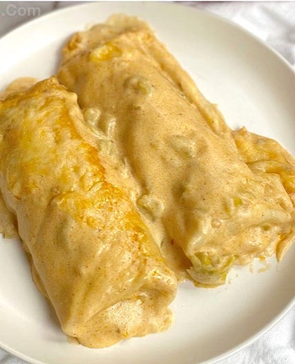 Easy Creamy White Chicken Enchiladas