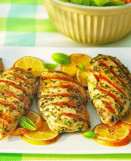 Lemon chicken with mint