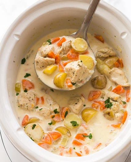 Slow Cooker Garlic Parmesan Chicken Stew