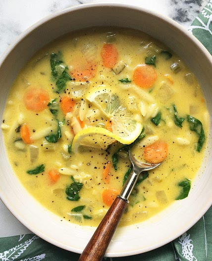 Lemon and Spinach Orzo Soup