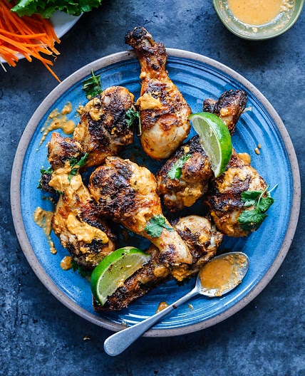 Grilled Thai Curry Chicken Drumsticks - Whole30 | PrimalGourmet