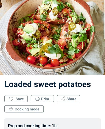 Loaded sweet potatoes recipe on Second Nature