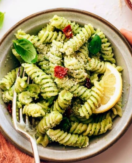 Avocado Pesto Pasta Salad - Minimalist Baker