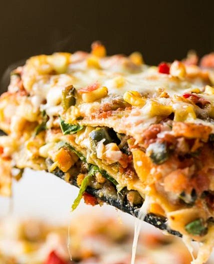 Stacked Roasted Vegetable Enchiladas