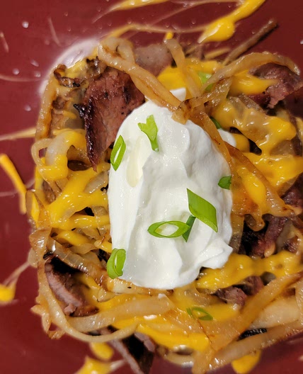 Grilled "Idaho" style Teriyaki Steak Stuffed Potato